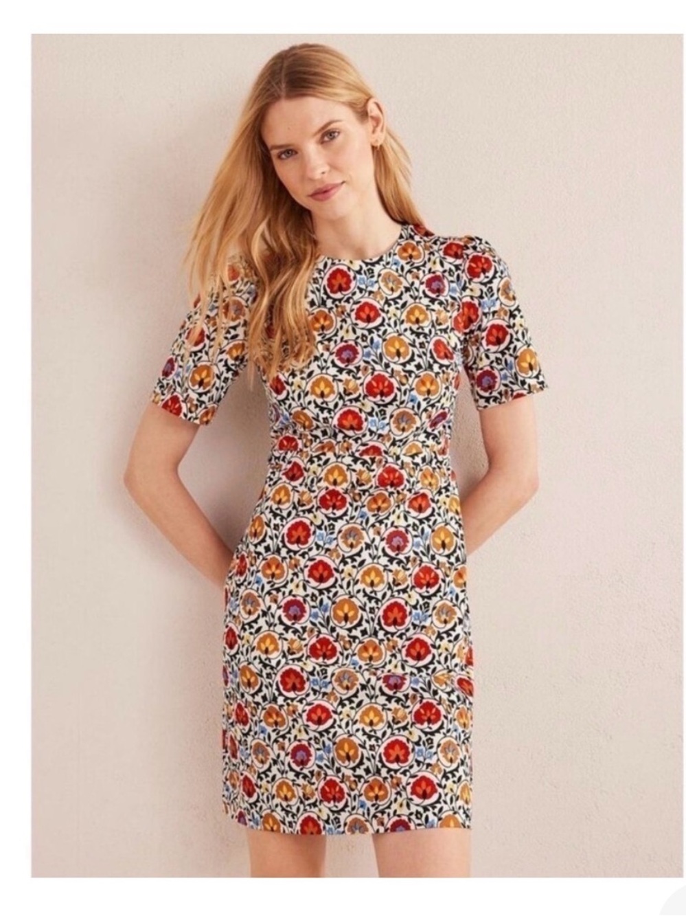 Boden cotton mini shirt dress; Enchanted Blooms; US Size 14R, Like New - Picture 1 of 9